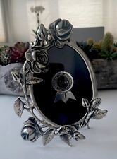 Elias Artmetal Sterling & Pewter Oval ROSES Picture Frame - VINTAGE- RARE - 1986 picture