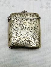Antique Victorian Matchsafe Vesta Case Match Holder Ornate Engraved Silverplate picture