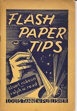 FLASH PAPER TIPS ROBSON READ VINTAGE TANNEN'S  BOOKLET 1951 EDITION picture