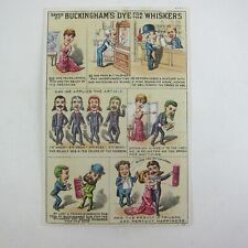 Victorian Trade Card Buckinhams Dye For Whiskers Comic Before & After Antique picture