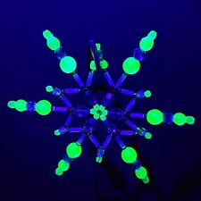 Vaseline Snowflake Uranium Christmas Glass Decor Czech Old Beads Hand Made picture
