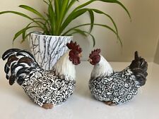 Rooster and Hen Set Home Decoration Statues, Farm Birds, Chicken, Country Kitche picture