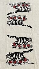 Vintage 80’s B. Kliban Red Shoes Cat Hand Towels Set Of 2 picture