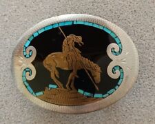 End of the Trail JOHNSON AND HELD LTD DENVER CO. HANDCRAFTED BELT BUCKLE picture