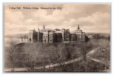Wellesley College Hall Destroyed By Fire Wellesley MA UNP Albertype Postcard V17 picture