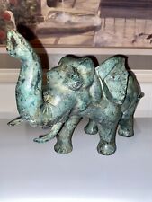 Vintage Handcrafted Bronze Elephant 14”D picture