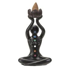 PT Yoga Pose Chakra Stones Backflow Incense Burner picture