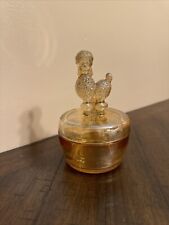 1940's Jeanette Iridescent Carnival Glass POODLE POWDER BOX/Trinket/Candy Dish picture