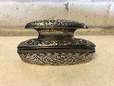 Vintage Possibly Antique Silverplate Derby Co. Nail Buff with Floral Decorations picture