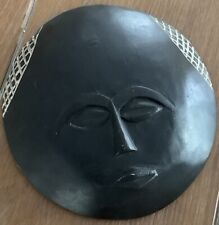 Ghana Tribal Mask Handcrafted Wood Round 7” Wall Hanging picture