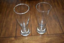 Nice Pair Of Bubble Base Bottom Pilsner Beer ~  2 Glass Lot ~ Tall And Heavy picture
