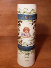 BRISTOL Glass Vase: Hand Painted Child Portrait with One Hand on Chin picture