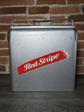 RARE VINTAGE RED STRIPE BEER SOLID METAL COOLER picture