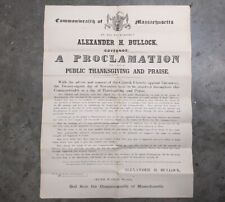 Original 1867 Massachusetts Proclamation Broadside Governor Alexander  H Bullock picture