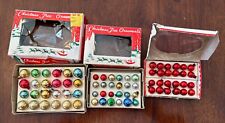 72 Vintage Mercury Glass Mini Feather Tree Ball Ornaments In Boxes -read- Japan picture