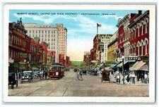 c1940's Market Street Along The Dixie Highway Chattanooga Tennessee TN Postcard picture