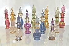 Lot of 12 Tiny Mouth Blown Egyptian Perfume Bottles Glass picture