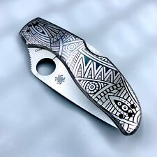 Spyderco Stainless Uptern C261P w/Tribal Pattern -  Lockback knife - 2.82