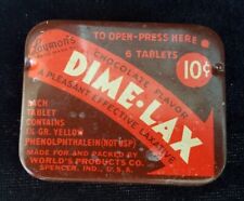 Old Medicine Tin Laymon's Dime-Lax World's Products Spencer IN 10 cents Laxative picture