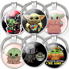 Baby Yoda Keychain Ring Home Car Truck Mandalorian Pendant Split Ring Accessory picture