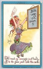 Postcard Dwig Artist Signed Mirror Message Will You Be Mine Antique picture