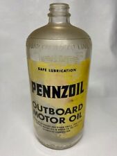 Vintage Pennzoil Outboard Motor Oil S.A.E. 30 Quart Glass Bottle picture