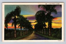 CA-California, A California Sunset, Antique, Vintage Souvenir Postcard picture