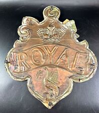 Fire Mark Early Royal Insurance Company Copper Shield Plaque #891 10