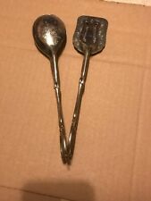 Set of 2 Vtg Silver plate Salad Cake Serving Server Tongs EP.Zinc Italy 9