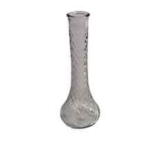 Vintage Hoosier Clear Glass Bud Vase 4098-4092 Quilted Diamond Pattern 9
