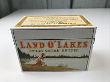 Vintage Land O'Lakes Sweet Cream Butter Metal Tin Recipe Box With Recipe Cards picture