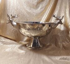 Vintage Jagermeister Bowl Silver Tone Serving Punch Dish Large Party Decor picture