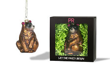 Party Rock | Brown Bear Glass Ornament | Animal Collection picture
