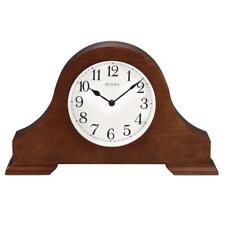 Bulova Table Clock Classic Design+Night Shutoff+Analog+Wood+Glass Lens Brown picture