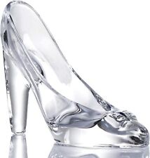 Modern Medium Cinderella Glass Slipper Clear Crystal High Heels Shoes Figurine picture