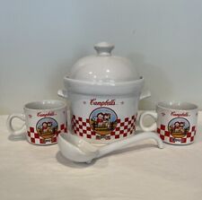 Campbells Kids Soup Tureen with Lid, Ladle, 2 Matching Cups Houston Harvest 2000 picture