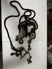 Vintage Block and Tackle?   Metal Pulley’s With Rope Set Barn Woodworking picture