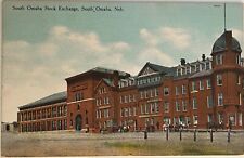 South Omaha Stock Exchange Horses Nebraska Antique Vintage Postcard c1910 picture