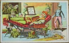 Uncle Sam and Dwarfs 1890s Trade Card, Marks Adjustable Folding Chair, Litho picture