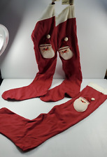 Hallmark Vintage Santa Christmas Stocking Long And Skinny Lot of 3 picture