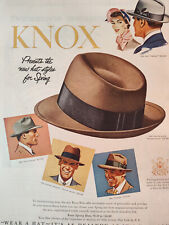 1953 Esquire Original Art Ad Advertisement KNOX hats PM Whiskey picture