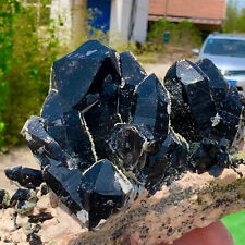 8.02LB Rare natural black intergrowth quartz crystal cluster mineral sample picture