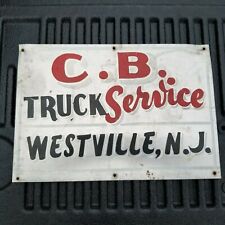 VINTAGE Tow Truck Service Station gas oil sign Hand Painted Westville NJ picture