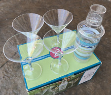 VTG Cocktail Martini Mixer Bar Set 4 Glasses Shaker Acrylic Plastic Unbreakable picture