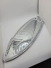 mid-century mod vintage silver chrome metal long narrow leaf tray, art deco styl picture