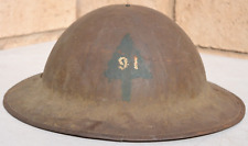 US ARMY WWI US AEF 91st INFANTRY DIVISION HELMET BRITISH MADE GREAT ORIGINAL  picture