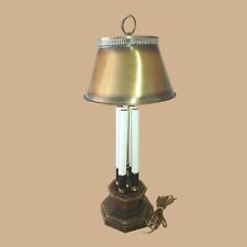 Vintage Brass French Bouillotte Lamp With Metal Lamp Shade  picture