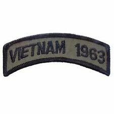 VIETNAM 1963 OD SUBDUED SHOULDER ROCKER TAB EMBROIDERED MILITARY PATCH  picture