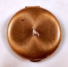Vintage Kigu of London Powder & Mirror Box With Embossed Seal Rose Gold Tone picture
