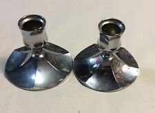 VTG Pair of Chrome Irvin Ware Candle Stick Holders Made in USA 3” Height picture